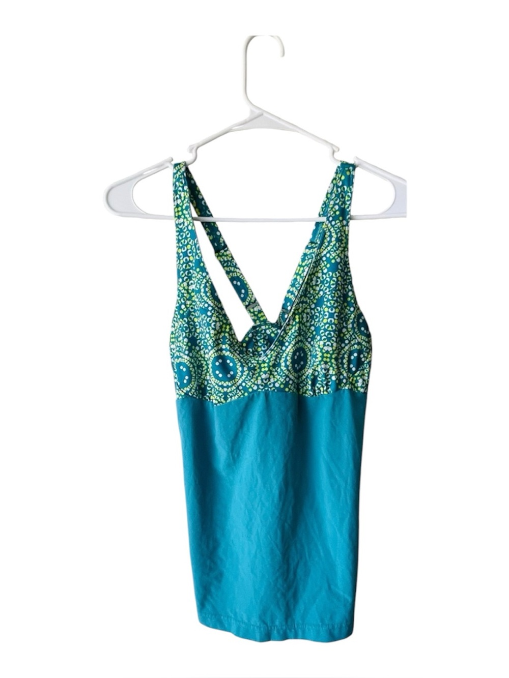 Columbia Teal Tank with Green Patterned Bust